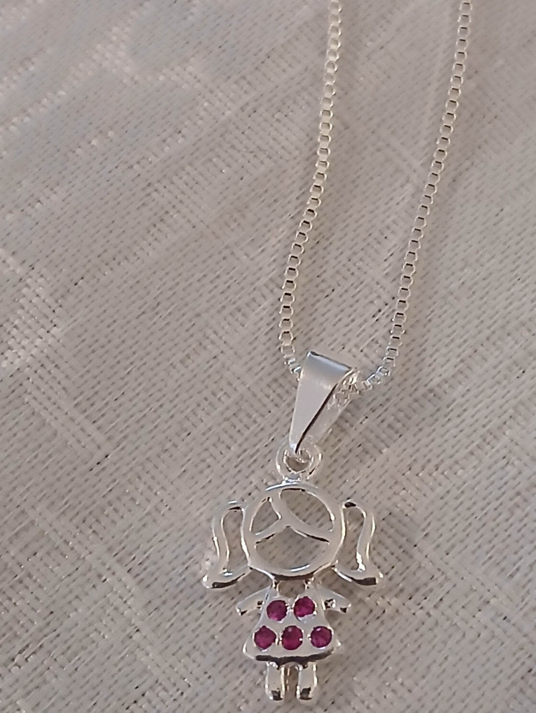 Cadena veneciana colgante niña 45 cm plata
