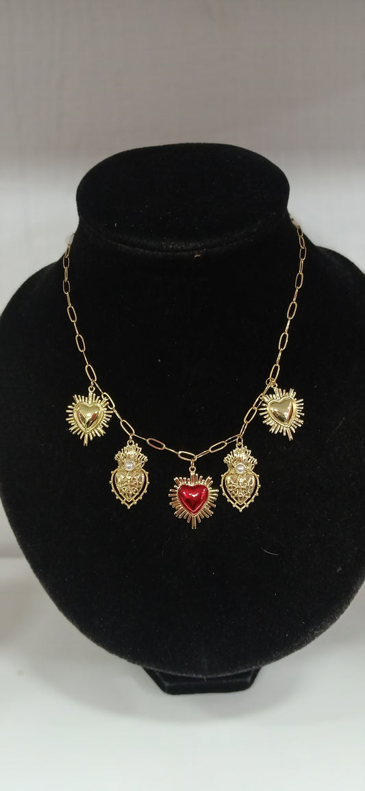 Collar corazon multiple